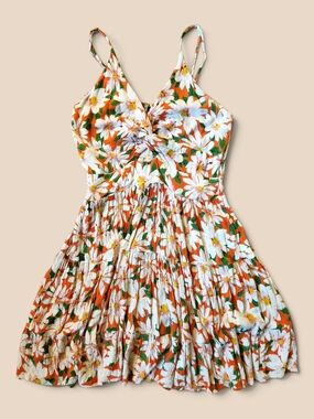 Angie Daisy Floral Twist Front Cut Out Mini Dress With Smocked Back XL